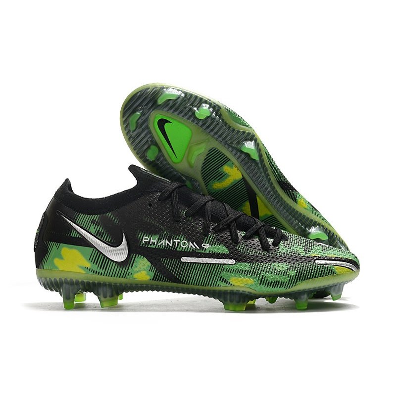 Nike Phantom Gt Elite Fg Negro Metallic Platino Verde